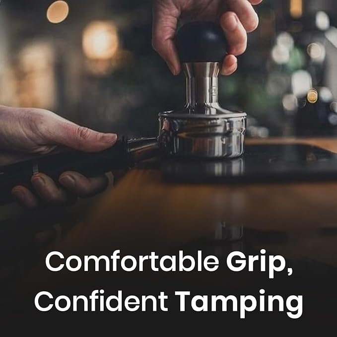Rattleware Stainless Steel Espresso Tamper 58mm – Premium Coffee Tamper Tool with Ergonomic Grip – Durable Espresso Hand Tamper for Coffee Machine, Baristas and Espresso Accessories