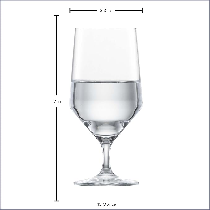Zwiesel Glas Pure Water Glass (Set of 6), Drinking Glasses for Water, Dishwasher-Safe Machine-Made Tritan Crystal Glasses, Made in Germany (15 Ounce) - Image 6
