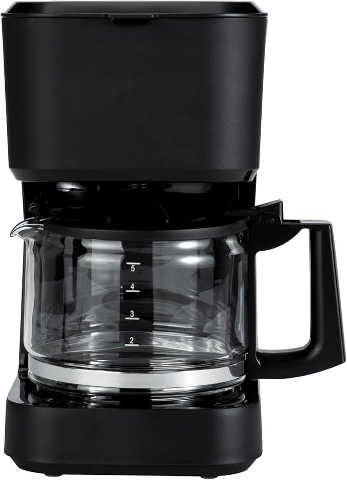 Amazon Basics 5 Cup Drip Coffee Maker with Glass Coffee Pot (0.8 Qt), Auto Shut-off, Auto Pause, Removable Filter Basket, Matte Black - Image 4