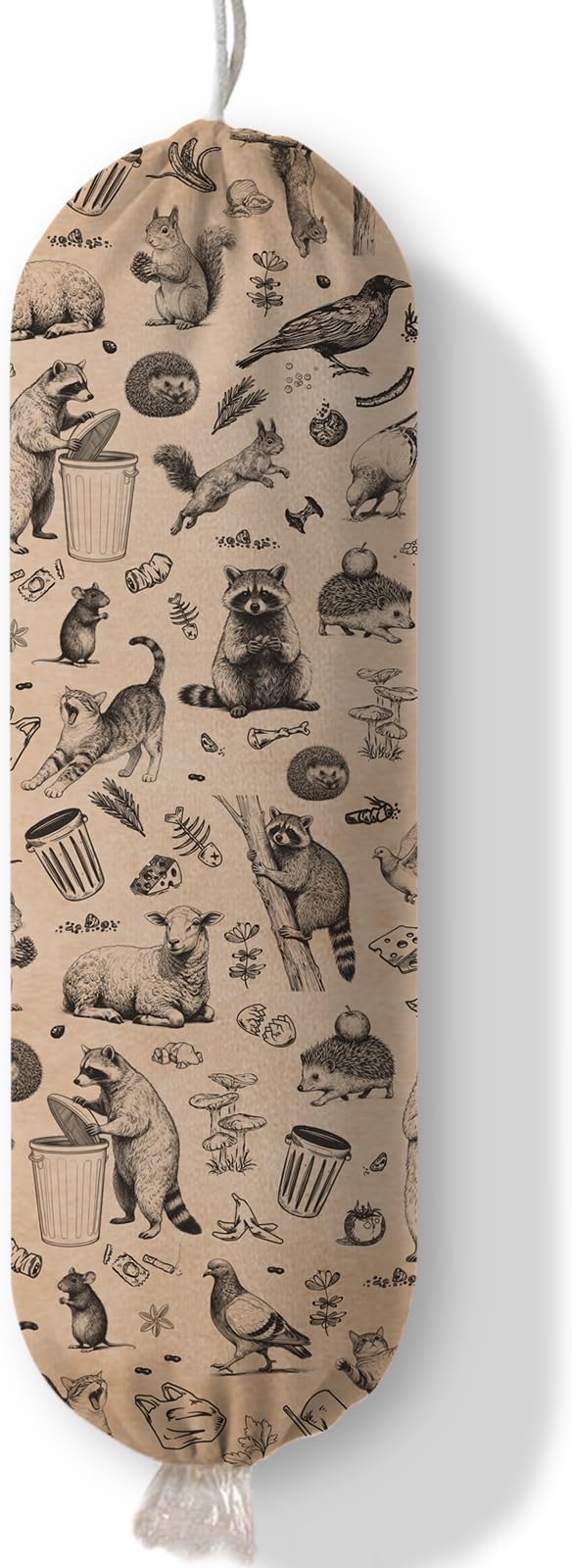 Plastic Bag Holder Dispenser, Plastic Grocery Bag Organizer & Wall Mount Paper Trash Bags Saver Storage for Kitchen Home Pantry Decor, Retro Animal Shopping Bags Storage Dispenser by Ialtsidws