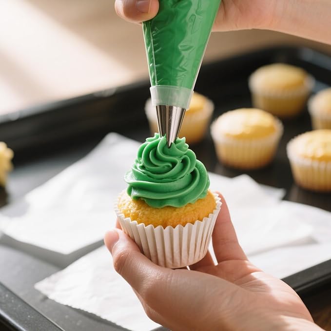 JIEYAO 9 Piece Stainless Steel Star Piping Tips Set, French Open Star Tube Frosting Nozzle Kit Pastry Decorating Tips for Cupcakes Cakes Cookies Decorating