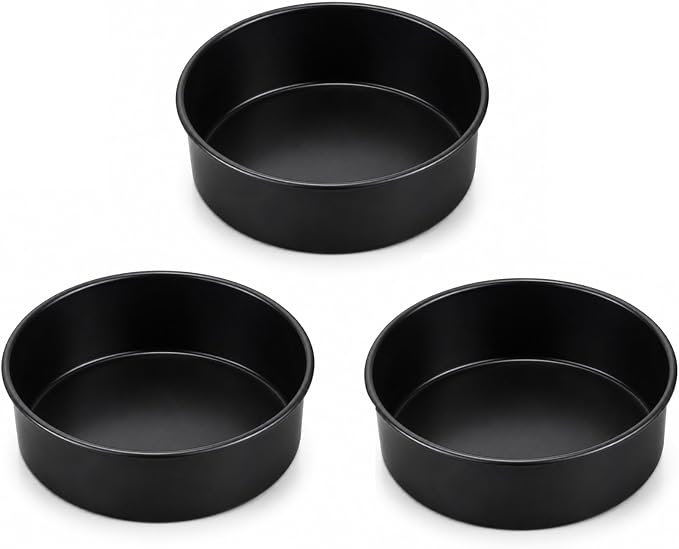 P&P CHEF 5 Inch Cake Pan Set of 3, Non-Stick Round Cake Pans | Round Cake Tins for Tier Smash Cakes, Baking Pans Set & Essential Bakeware, Stainless Steel Core & Leak-Proof by PPCHEF
