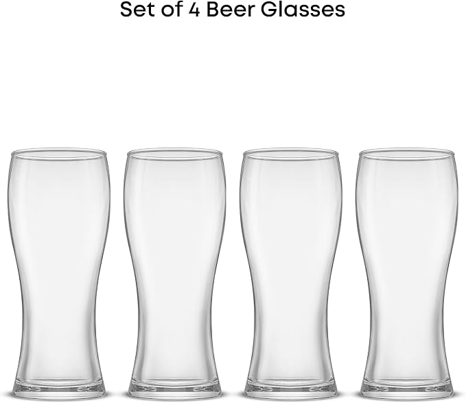 JoyJolt Callen 15.5oz Beer Glasses Set of 4 Beer Pint Glass. Craft Beer Glass, Pilsner Glasses, IPA Beer Glass. Solid Glassware Beer Cup. Classic Beer Gifts, Beer Cups, Mugs and Beer Glasses for Men - Image 4