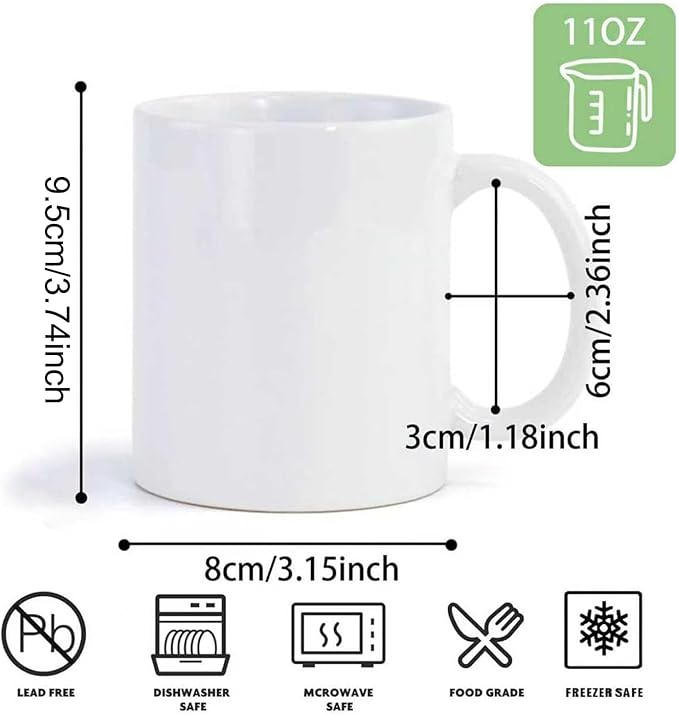 36pcs Sublimation Mugs, 11oz White Coffee Cup Set | Ceramic Coffee Mug, with Foam Box, Machine Washable, White Ceramic Cups Bulk Mugs for Tea Latte Hot Cocoa - Image 2
