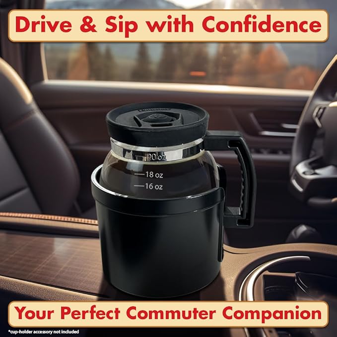 Cupa Joe Coffee Mug – 20oz Borosilicate Glass Diner Pot Mug with Spill-Proof Lid – Funny Novelty Gift for Coffee Lovers, Dads, Office, Travel & More | Borosilicate Glass, Hot & Cold Safe, Fits Most Car Cup Holders, Viral Gag Gift for Coffee Lovers, Dad... - Image 3