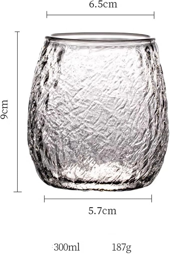 drinking glassware 10Oz Stemless Textured Borosilicate Glass Water Cups - Image 2