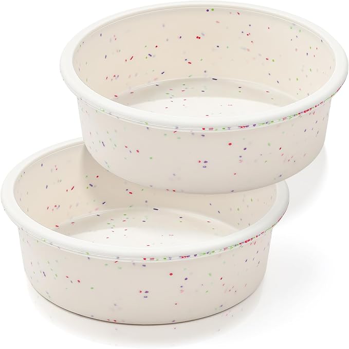 Vinino 6 Inch Round Cake Pans, 2 Pack Silicone Mold with Metal Frame | Ideal for Layer Cakes and Birthday Baking, Flexible Design for Homemade Desserts and Easy Storage by VININO