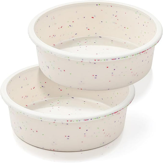 Vinino 6 Inch Round Cake Pans, 2 Pack Silicone Mold with Metal Frame | Ideal for Layer Cakes and Birthday Baking, Flexible Design for Homemade Desserts and Easy Storage by VININO