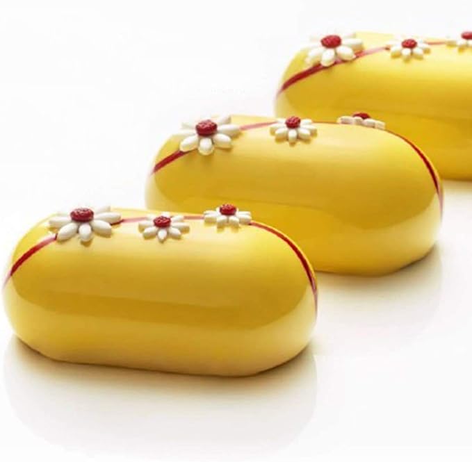 Silicone Molds Baking for Mousse Cake, 3D Baking Molds Dessert Mould for Chocolate Pastry Jelly Cheesecake, Pillow Shape (8-Cavity)