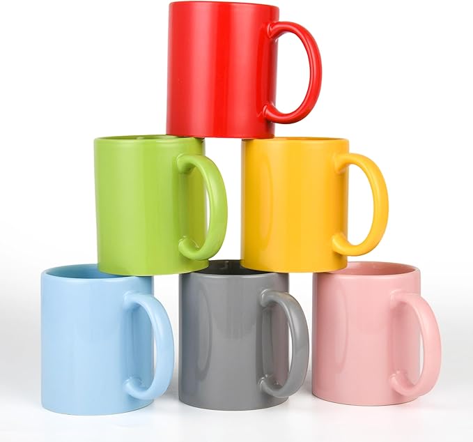 BYCNZB 12oz coffee mug set of 6 Coffee Mugs for Coffee, Tea, Cocoa, Milk（ Multiple color） by BYCNZB