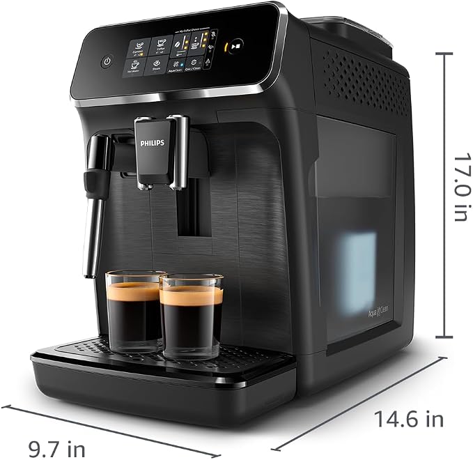 Philips 2200 Series Fully Automatic Espresso Machine, Classic Milk Frother, 2 Coffee Varieties, Intuitive Touch Display, 100% Ceramic Grinder, AquaClean Filter, Aroma Seal, Black (EP2220/14) - Image 10