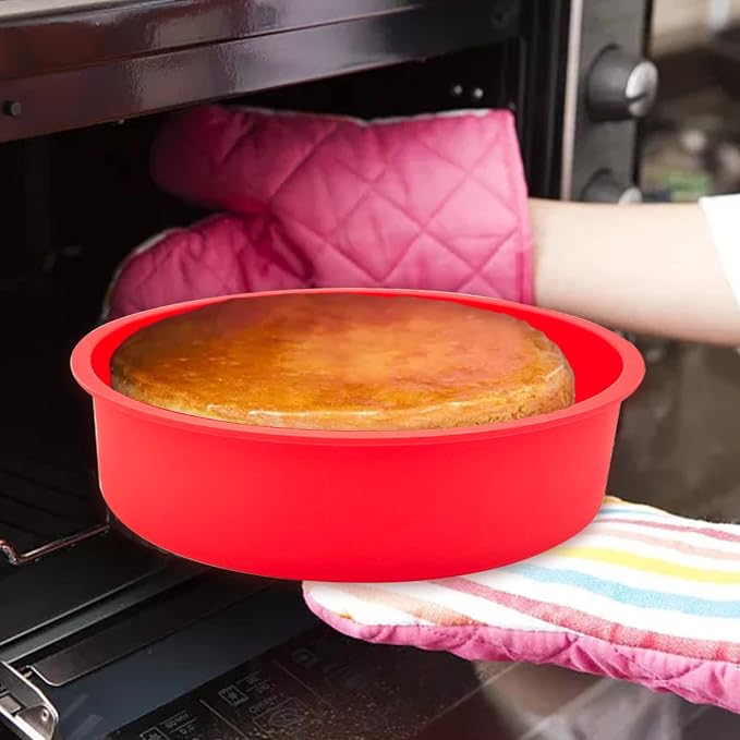 KWAGOCAR 3 Pieces Silicone Cake Pans Round Silicone Molds for Baking Quick Release Bakeware Pans Kitchen Non-Stick Reusable Cake Pan for Baking Layer Cake Cheese Chiffon Cake (4 Inch, 6 Inch, 8 Inch) - Image 5