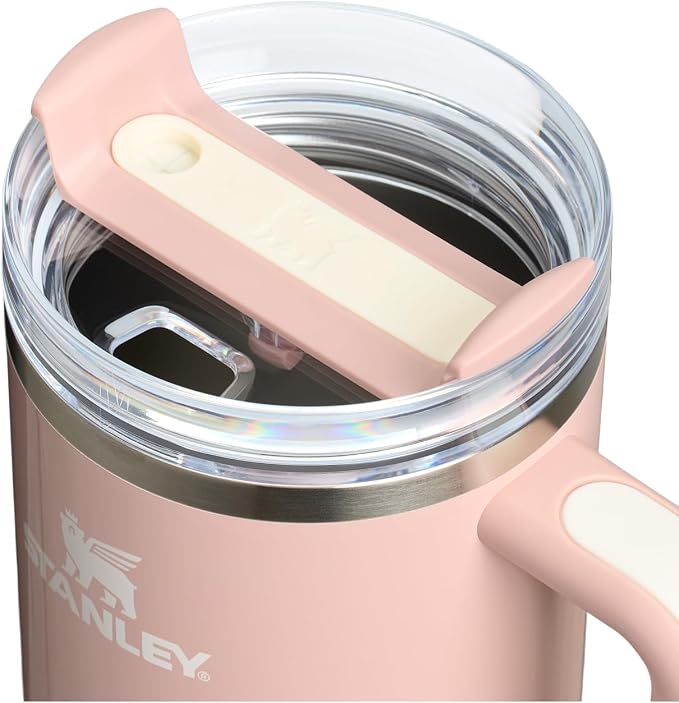 STANLEY Quencher H2.0 Flow State Tumbler, 40 oz, Peach Whip Gloss | Handle and Straw | 3-Position Lid | Cup Holder Compatible for Travel | Insulated Stainless Steel Cup | BPA-Free - Image 2