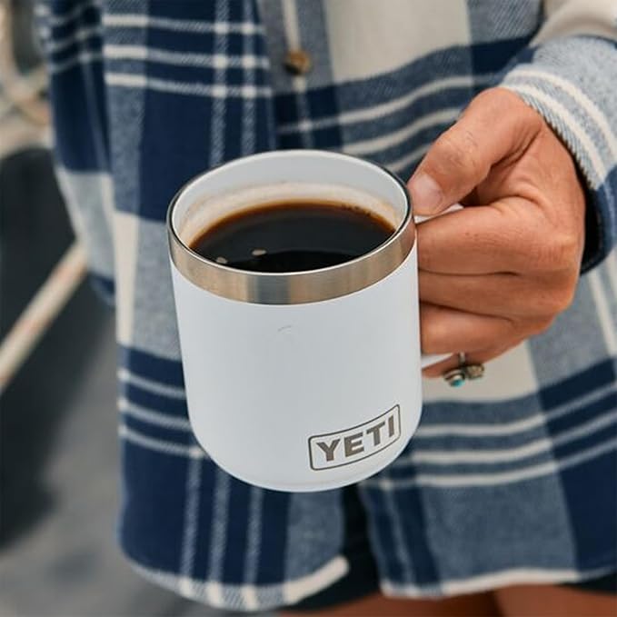 YETI Rambler 10 oz Ceramic Lined Stackable Mug, Vacuum Insulated, Stainless Steel with MagSlider Lid, White - Image 6