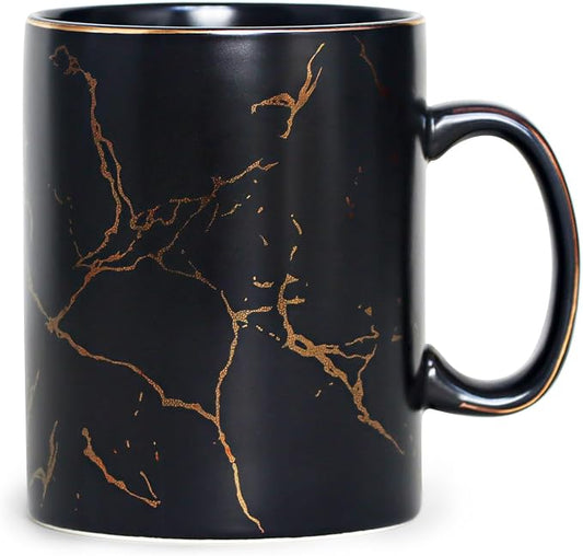 harebe 24 OZ Ceramic Extra Large Black Coffee Mug with Handle,Oversized Hot Tall Latte Mugs,Dishwasher Safe Big Capacity Giant Mug for Men Women by harebe