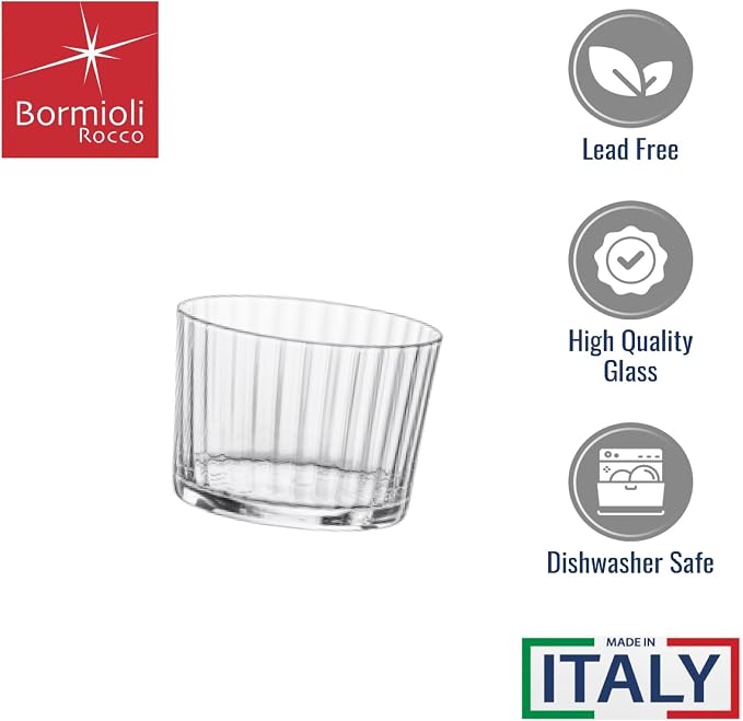 Bormioli Rocco Exclusiva Rum Tumblers, Set of 12-7.25 Oz. Ribbed Drinking Glasses with Crystal Star Glass & XLT Treatment, Made in Italy - Durable Cocktail Tumblers for Daily Use, Dishwasher Safe - Image 3