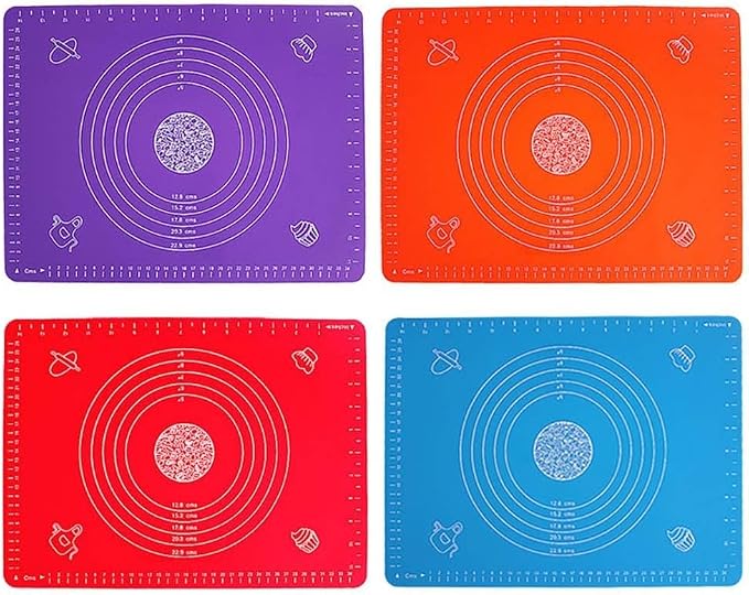 Silicone Rolling Mat 30x40cm Non- With Measurements(Red) | Rolling Mat Dough, Bread and Pizza, Reusable Kitchen Tool Home Bakers, Blue - Image 5