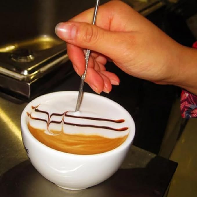4 Barista 304 stainless steel decorative latte art pens and fancy coffee tools, suitable for baristas in coffee bars to create creative designs and decorations