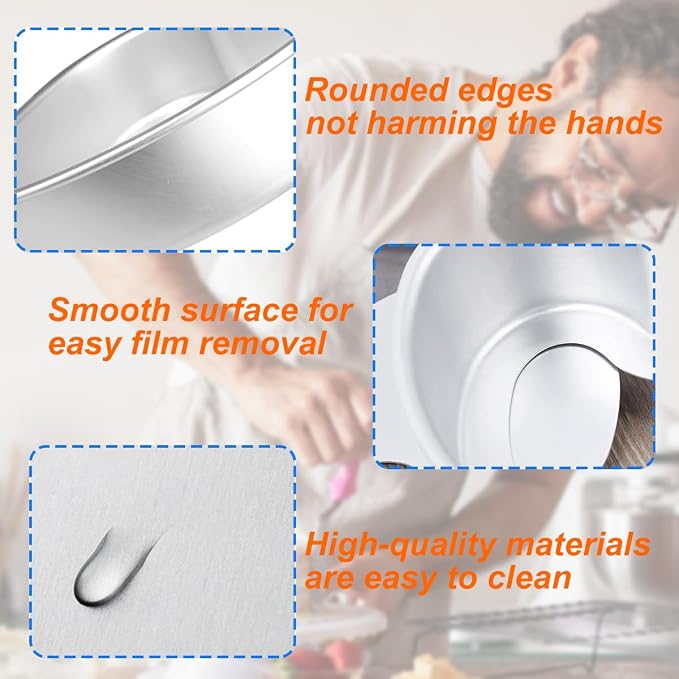 Heart Cake Pan 6 plus 8 inch Removable Bottom Deep Mold Aluminum | Heart Shaped Cake Pan - Image 5