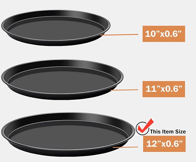 Yomvzake Large Cake Pan, 12 Inch Round Cake Pan Giant Shollow Pan Round Cookie Sheet Black Carbon Steel Tray Pan for Christmas Baking - Image 4