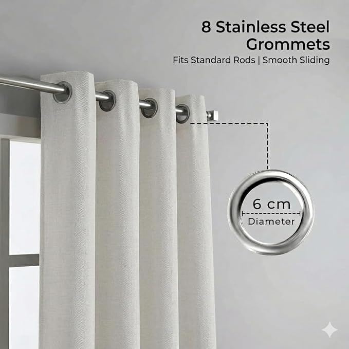 Urban Villa Cotton Grommet Curtains 42x63 (2 Panels) Ivory - Image 4