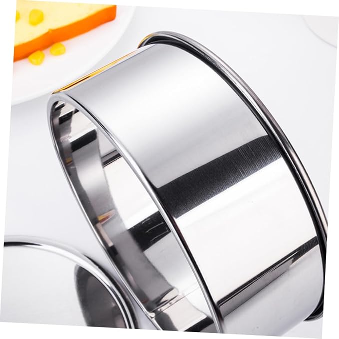 SHOWERORO 3pcs Stainless Steel Cake Mold Round Rectangle Molds for Baking Diy Chocolate Making Kitchen Bakeware for Home Use for Small Cakes Muffins - Image 9
