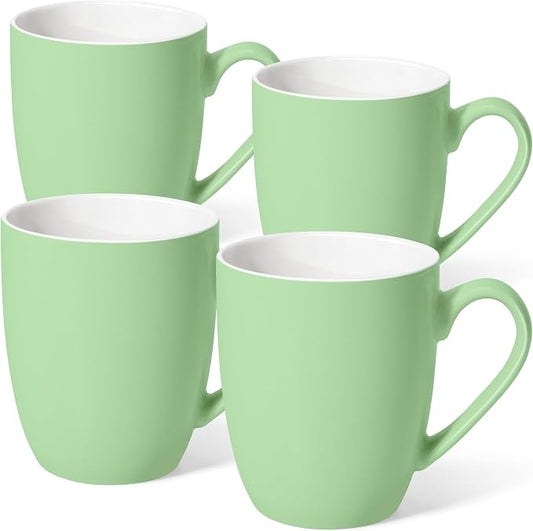 Urbanstrive 16 oz Large Coffee Mugs Set of 4 Ceramic Coffee Mug White Coffee Cups Tea Cups Idea Gift for Women Men House Warming Gifts New Home Office, Mint Green 4 Pack by Urbanstrive