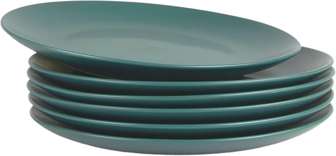 10 Strawberry Street Wazee Matte 10.5" Coupe Dinner Plate, Set of 6, Emerald Green - Image 2