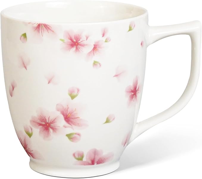 Ceramic Coffee Mug - Cherry Blossom Cup, 15 oz Froal Mug for Coffee Milk Latte, Christmas Mothers Valentine Day Gifts for Women by Asmwo