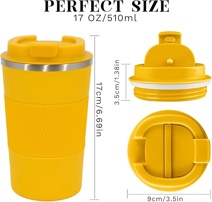 Insulated Travel Coffee Mug, Stainless Steel Coffee Cup with Leakproof Lid | Double-wall insulation keeps drinks hot or cold for hours, with a leakproof lid and portable stainless steel design - Image 4
