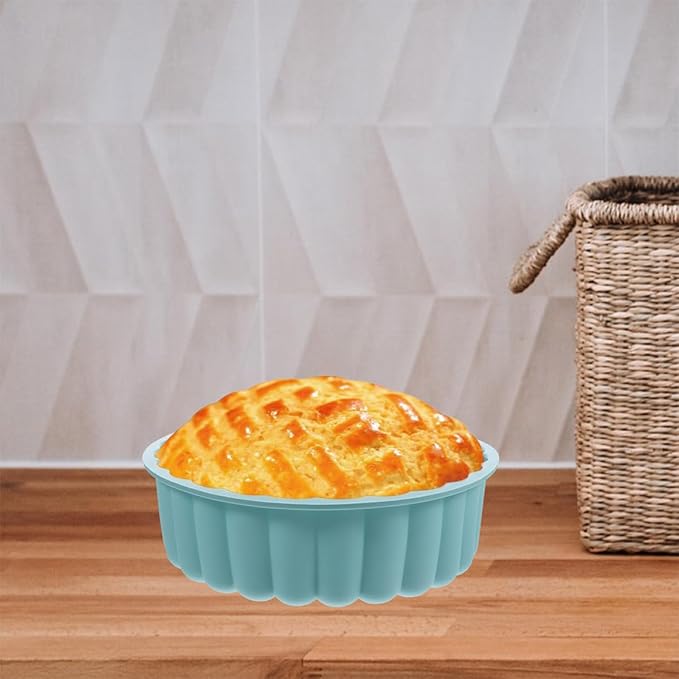 Garneck 2pcs Food-grade Silicone Round Cake Mold Blue Non-stick Baking Molds for Tart and Desserts High-temperature Resistant Bakeware - Image 3