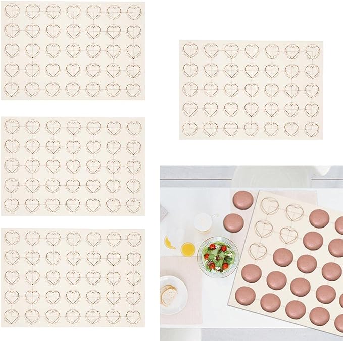 4X Macaron Silicone Mats Nonstick Pastry Mat Bread Mats Rolling Mat Double Sided Reusable Material Suitable for Macaron Bread Pizza - Image 2