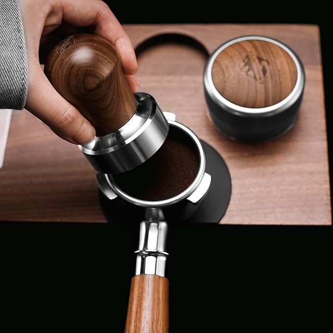 54mm Espresso Tamper | Fits 54mm Breville Barista Espresso Portafilter | Thickening Base Walnut Handle Tamper Tools for Espresso Machine | Espresso Machine Accessories