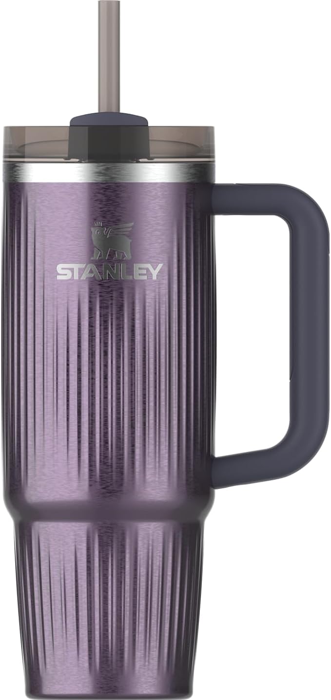 STANLEY Quencher H2.0 Tumbler with Handle and Straw 30 oz | Flowstate 3-Position Lid | Cup Holder Compatible for Travel | Insulated Stainless Steel Cup | BPA-Free | Fluted Wisteria Shine by Unknown