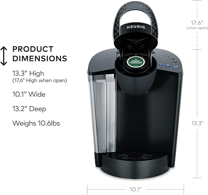 Keurig K-Classic Single Serve K-Cup Pod Coffee Maker, with 3 Brew Sizes, 48oz Removable Reservoir, Black - Image 4