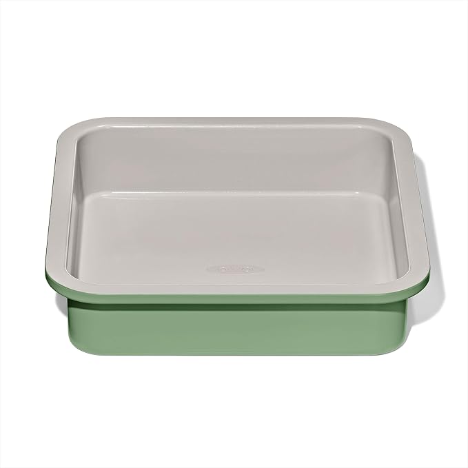 OXO Good Grips Non-Stick Pro Ceramic Coated Metal Bakeware Cake Pan — 9 in Square— Basil, Square Baking Pan for Cakes, Brownies and Cookies by Unknown