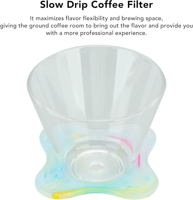Coffee Dripper for V3, Can be Used with Filter Paper, Coffee Powder Fully Braised, more Intense Flavor, Dripper Size: 9 x 9 x 7cm/3.5 x 3.5 x 2.8in, Holder Size: 8 x 8cm/3.1 x 3.1in