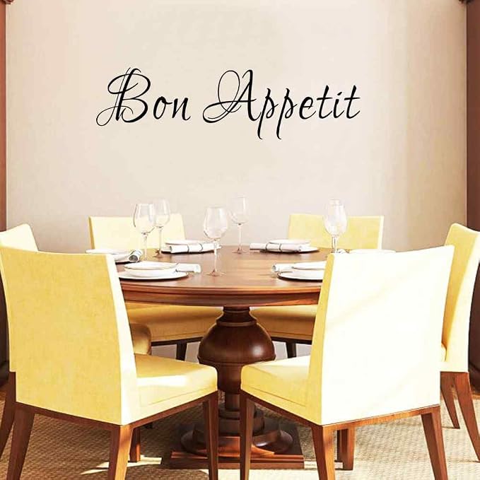 Bon Appetit Italian Vinyl Wall Decal for Dining Room Kitchen(Black,6" h x22 w) - Image 2