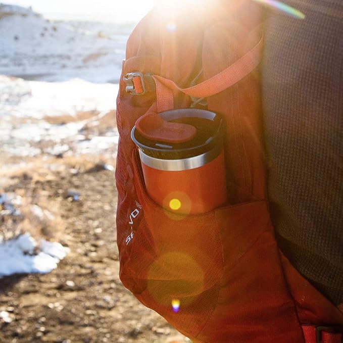 WACACO Octaroma Lungo Vacuum Insulated Coffee Mug, Double-wall Stainless Steel Travel Tumbler With Drinking Lid, 10 fl oz(300ml)， Carmine Red - Image 5