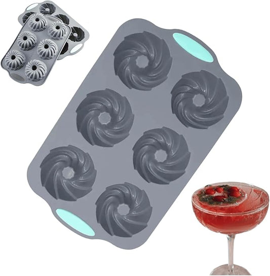 Wreath Ice Mold, Christmas Wreath Ice Cube Tray Mold, Holiday Christmas Shaped Silicone Ice Cube Making Trays/Molds, 6 Hole Silicone DIY Mold Suitable for Ice Cubes, Cakes, Soap (Type-A)