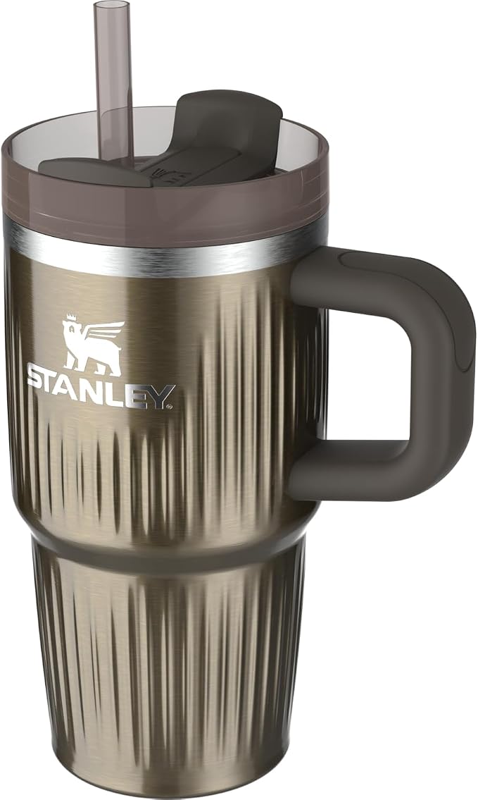 STANLEY Quencher H2.0 Tumbler with Handle and Straw 20 oz | Flowstate 3-Position Lid | Cup Holder Compatible for Travel | Insulated Stainless Steel Cup | BPA-Free | Fluted Gunmetal Shine - Image 2
