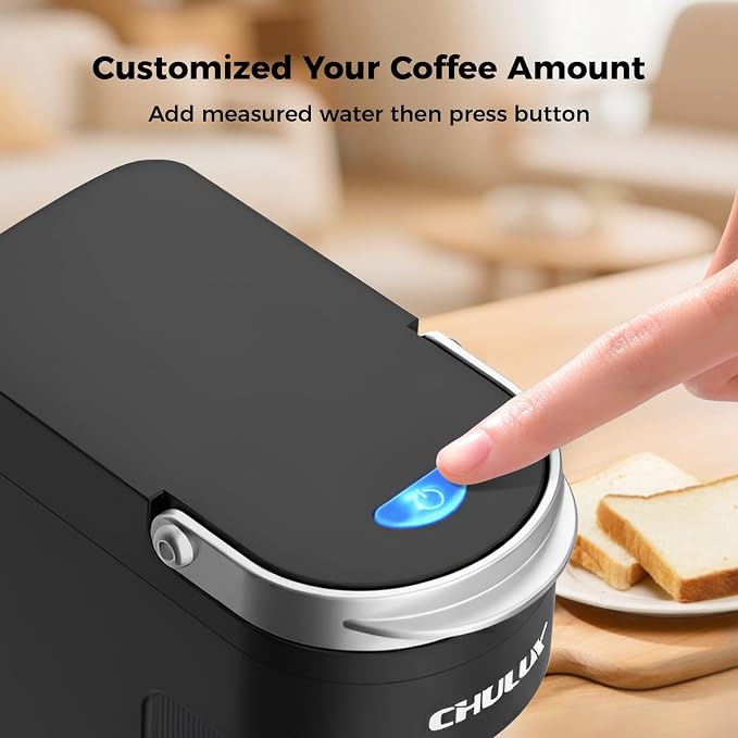 CHULUX Slim Single Serve Coffee Maker for K Cup, Fast Brewing, Matte Black | Rapid-Heating Boiler Tech, 4-Hole Needle for Richer Flavor, Adjustable Drip Tray for 7.3" Travel Mug, Food Grade Material - Image 6