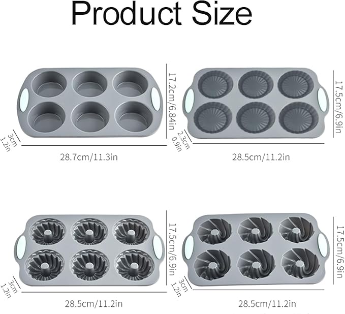 Wreath Ice Mold, Christmas Ice Cube Molds, Silicone Wreath Ice Cubes Tray, 6 Hole Silicone DIY Mold Suitable, Flexible Silicones Easy Release, for Holiday Cocktails/Chocolate/Desserts (A+A+B+B)