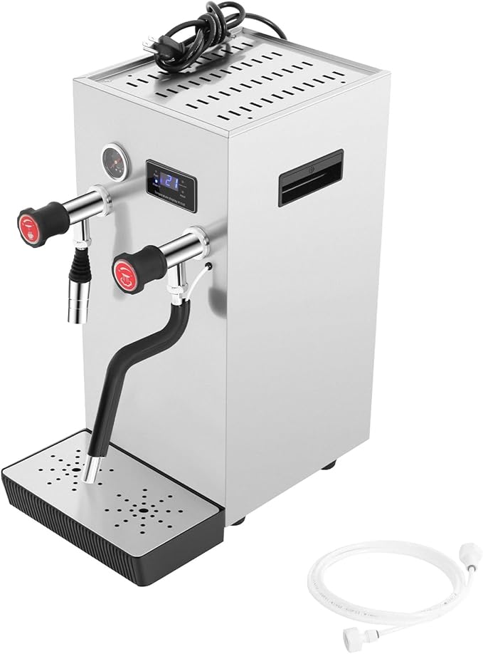 Commercial Milk Frother, 2.1Gal Automatic Steam Milk Foam Machine with LED Display, Multi Purpose Boiling Water Frothing Machine, Electric Steam Milk Foam Maker for Home, Coffee Shop, Milk Tea Shop
