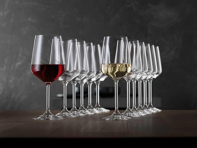 Spiegelau Style Red and White Wine Glasses, Modern Stemmed Wine Glasses, Elegant Glassware for Dinner Parties, Home Bar Cart Accessories, Hosting Essentials, and Wedding Gifts, Set of 12 - Image 4
