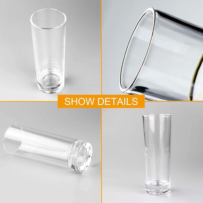 QAPPDA Glass Cups 10 oz, Highballl Glass Cocktail Glass Drinking Glasses | Collins Glasses for Kitchen,Heavy Base Water Cup For Juice,Cocktails,Beverages,Drinking Cups Beer Cups Set Of 12 - Image 3