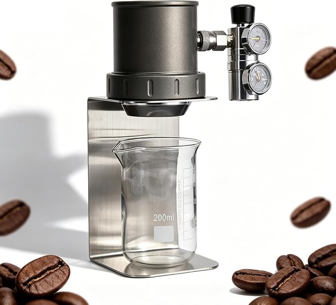 Pneumatic Coffee Machine, Portable Manual Air Pressure Coffee Maker,Working Pressure: 1-20 Bar, For Home Travel Camping (Alloy) by Unknown
