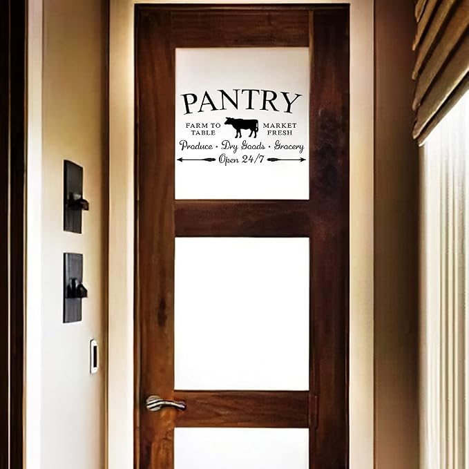 Pantry Sign Wall Decor Sticker - Pantry Wall Decor for Kitchen Farmhouse Door Sign for Kitchen Home, Waterproof Vinyl Food Storage Decals for House Area(18.7''×11.2'') | Door Sign for Kitchen Home, Waterproof Vinyl Food Storage Decals for House Area(18... - Image 3