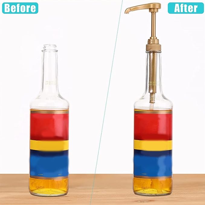 Syrup Pumps Coffee Syrup Pump Dispenser Fits 750ml Bottles Rotating Design Reusable Leakproof Pumps 10 Pcs