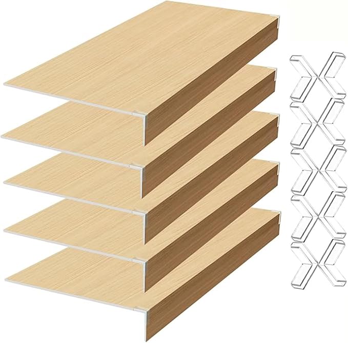 5Pcs Wire Shelf Covers, Foamed PVC Wire Rack Covers Removable Closet Pantry Shelves Cover Organizer Liners 21x9x1.6 in for Bathroom Kitchen Shelving Decoration by Unknown